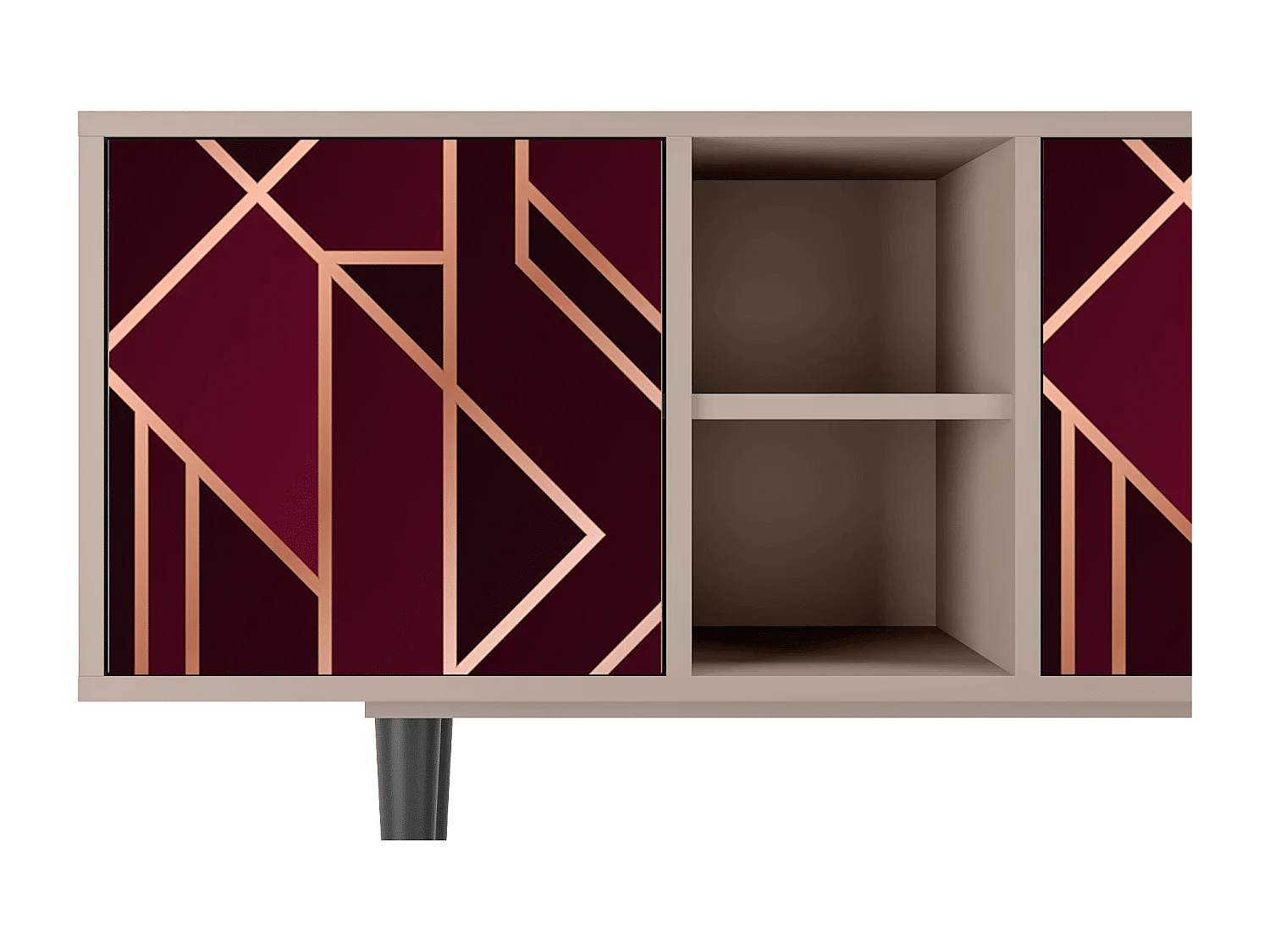 Mobile TV - 150х69х41 cm - T5 - Burgundy Jewelery, Latte