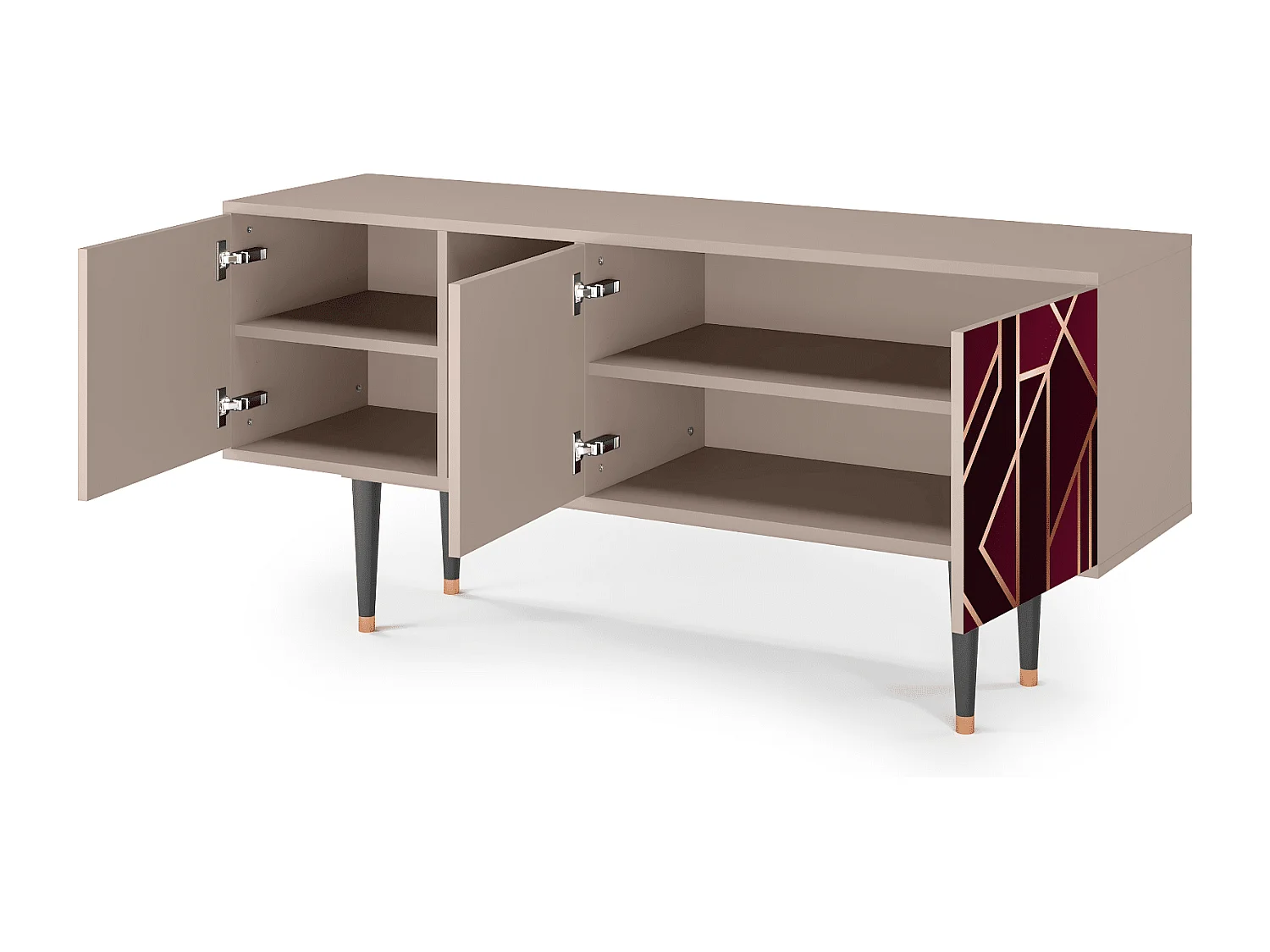 Mueble de TV - 150х69х41 cm - T5 - Burgundy Jewelery, Latte