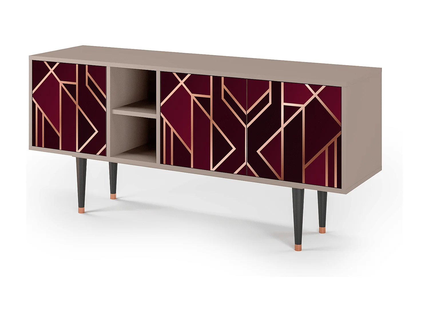 Meuble TV - 150х69х41 cm - T5 - Burgundy Jewelery, Latte