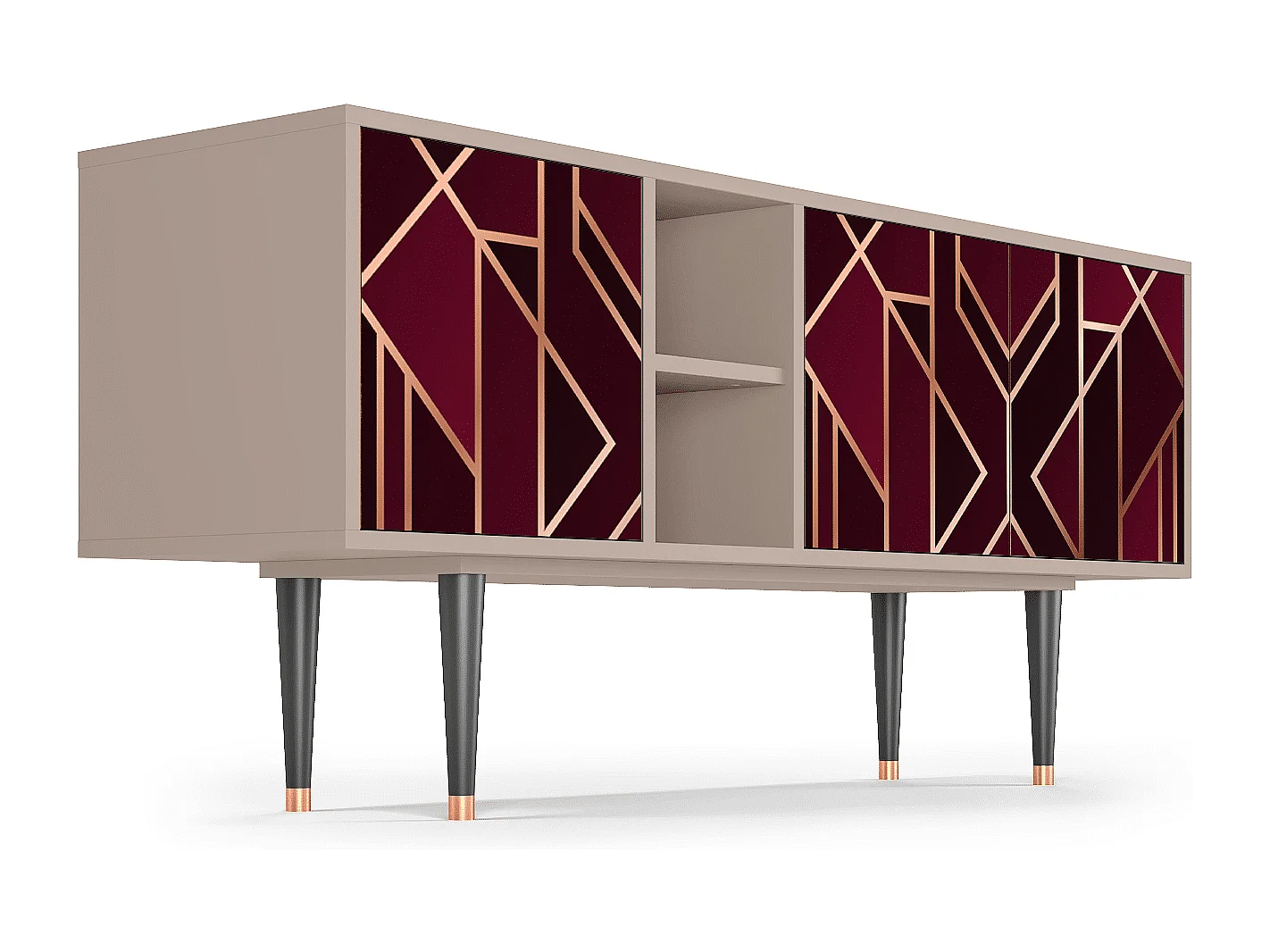 Meuble TV - 150х69х41 cm - T5 - Burgundy Jewelery, Latte