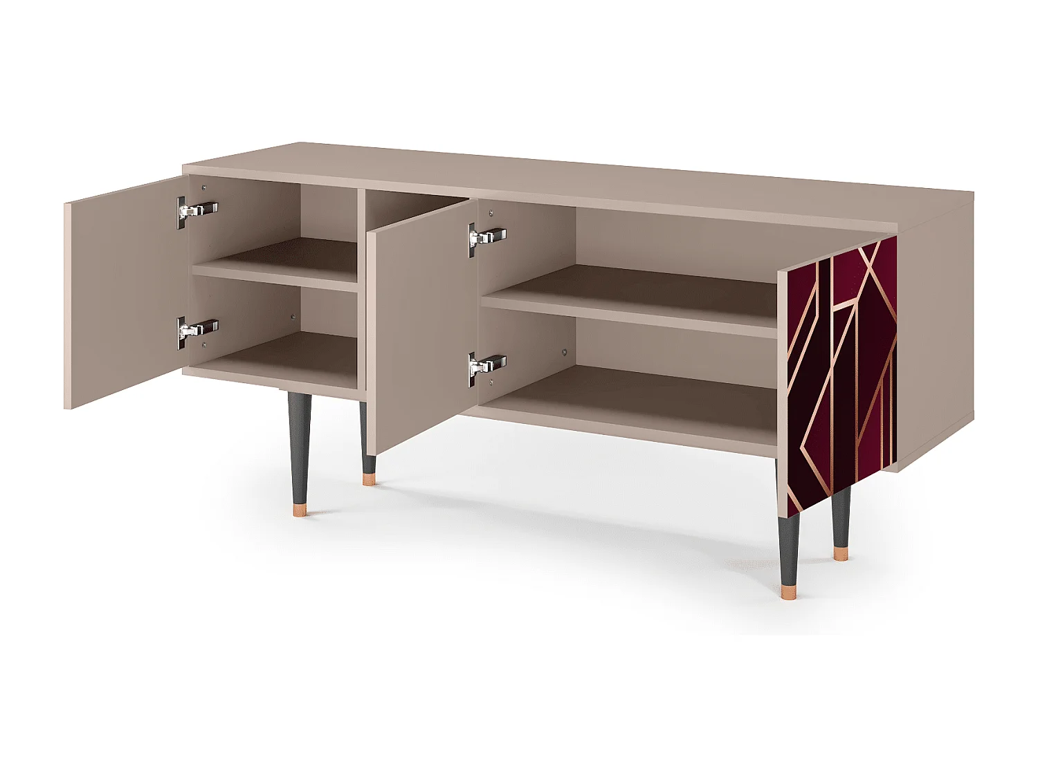 Meuble TV - 150х69х41 cm - T5 - Burgundy Jewelery, Latte