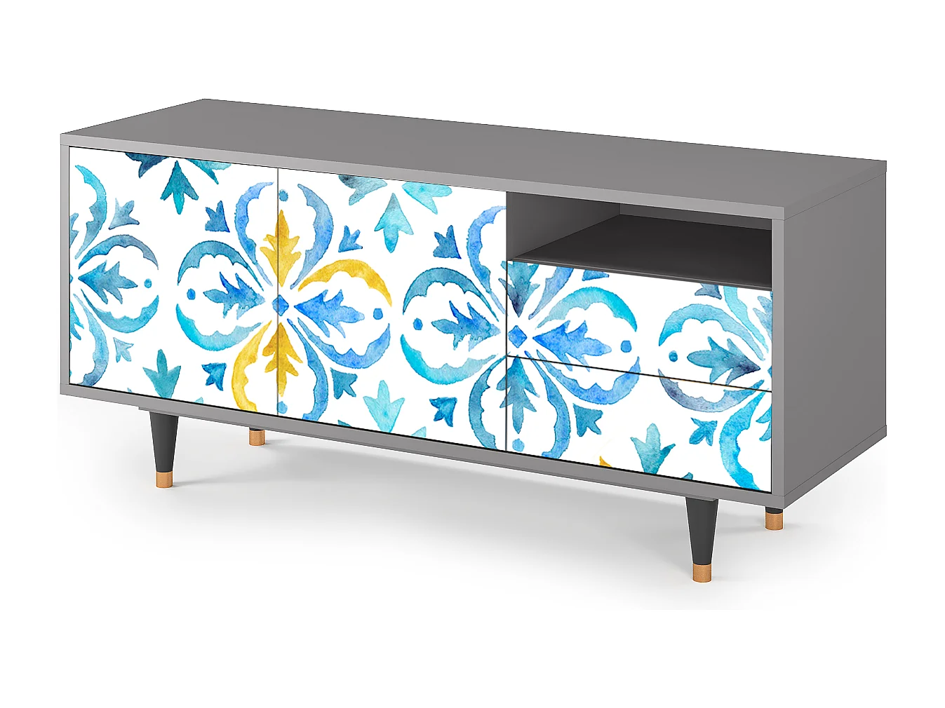 Meuble TV - 125х56х41 cm - T7 - Lisbon Flover, Gris