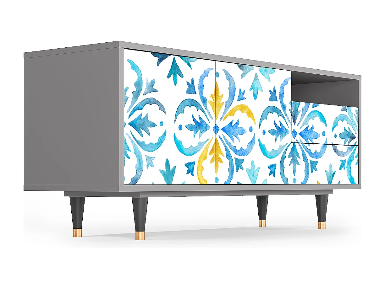 Meuble TV - 125х56х41 cm - T7 - Lisbon Flover, Gris