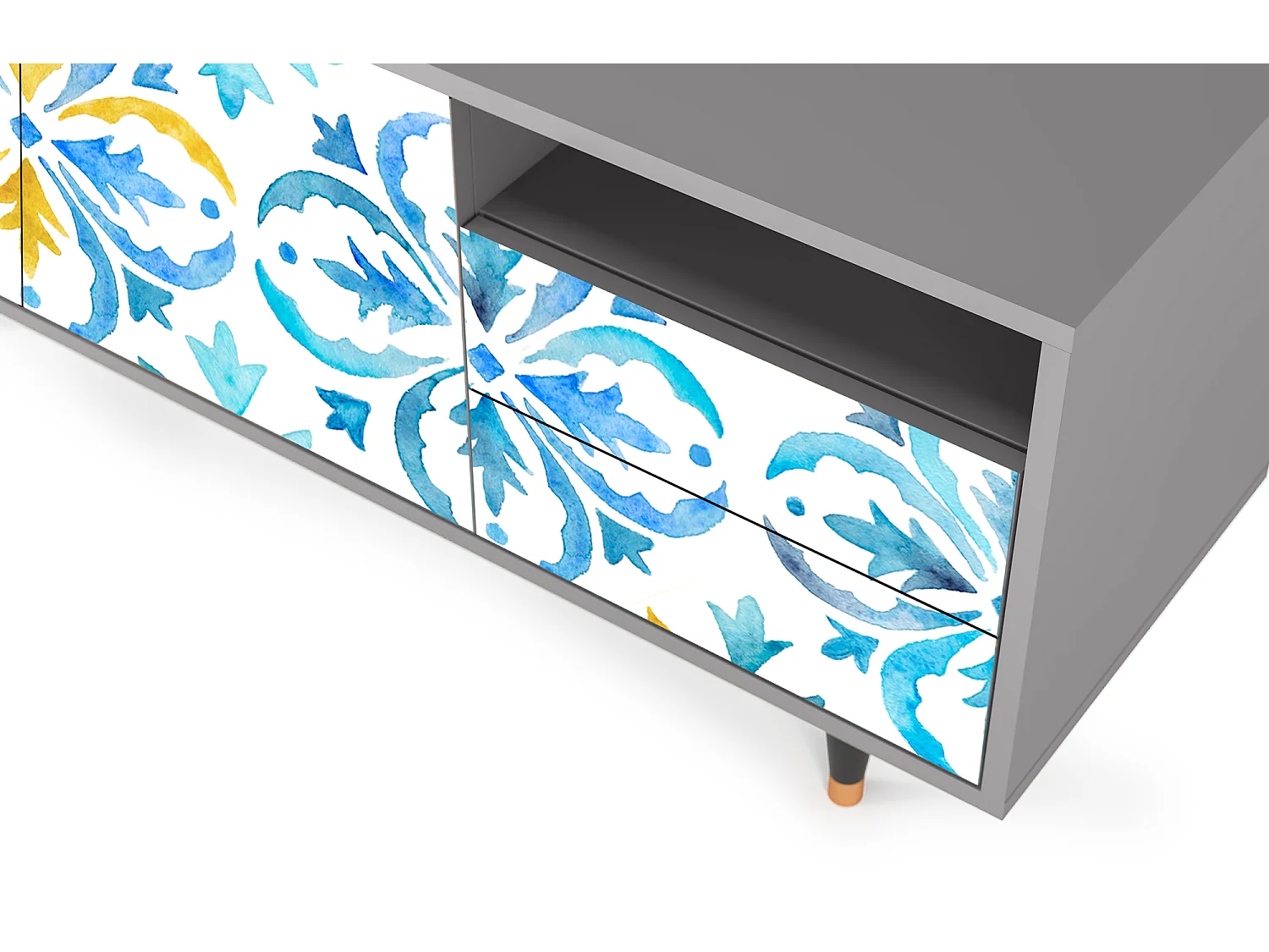 Meuble TV - 125х56х41 cm - T7 - Lisbon Flover, Gris