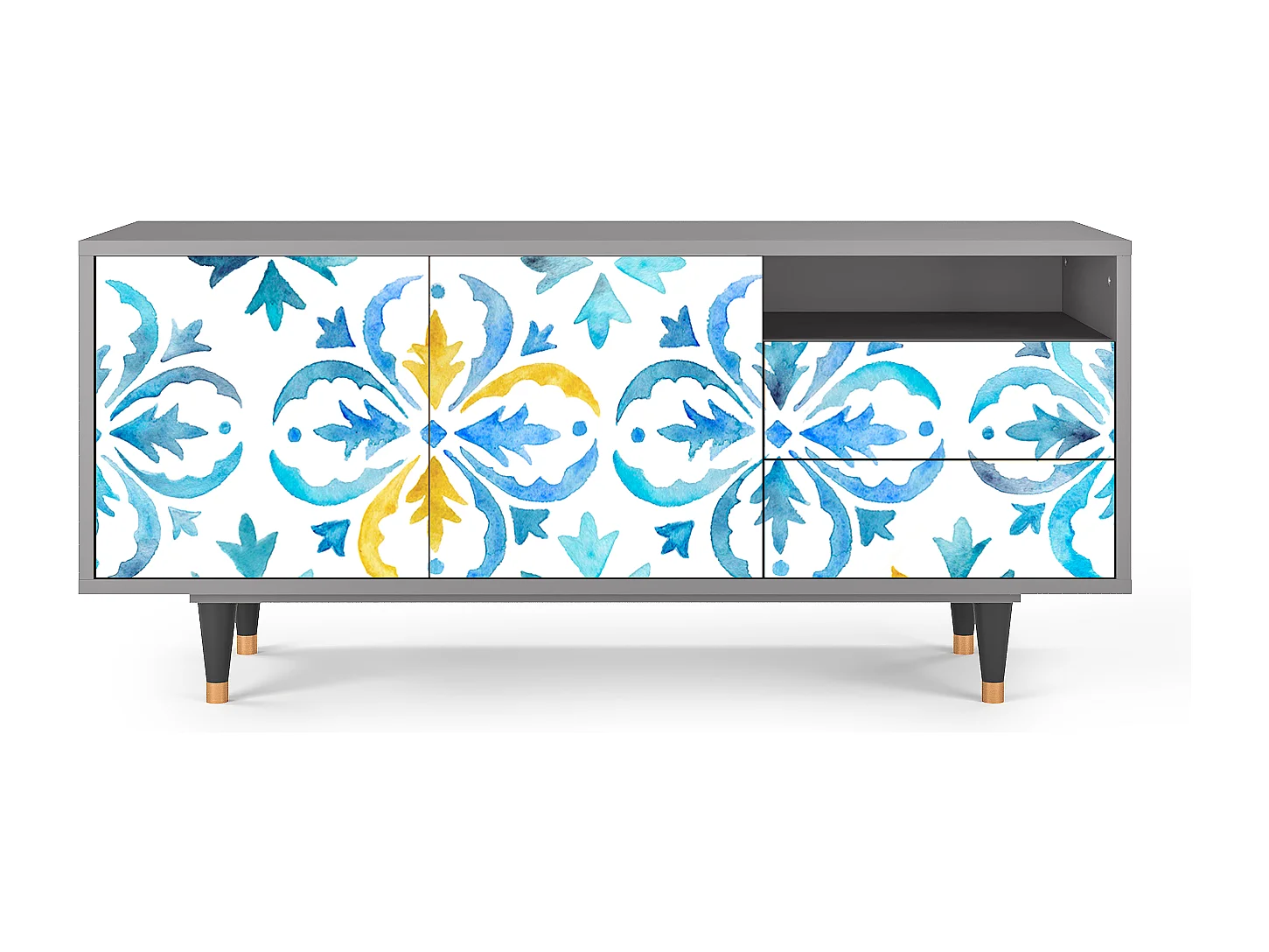 TV-meubel - 125х56х41 cm - T7 - Lisbon Flover, Grijs