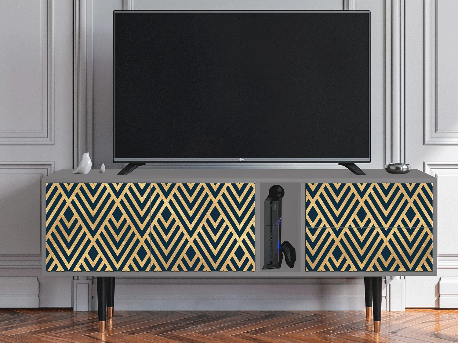 TV-Möbel - 170х69х48 cm - T1 - Egypt Triangles, Grau