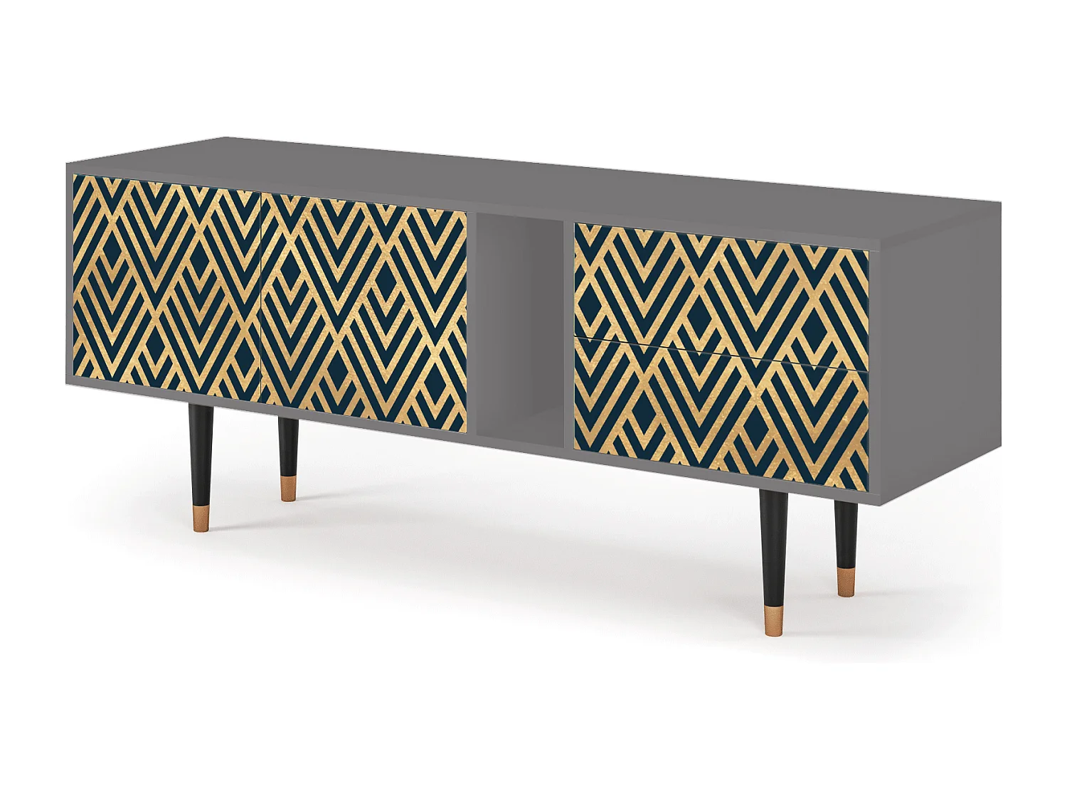 Meuble TV - 170х69х48 cm - T1 - Egypt Triangles, Gris