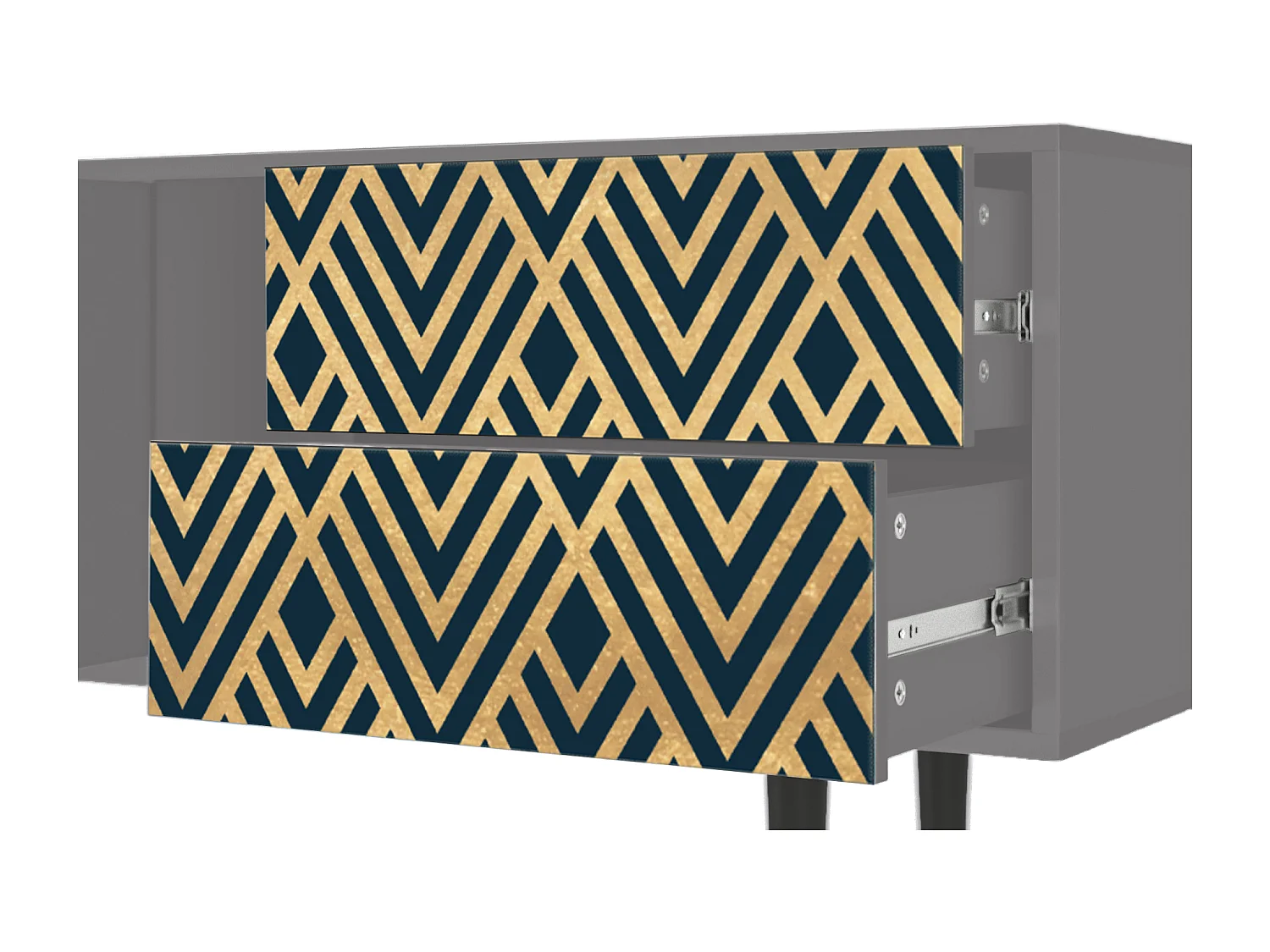 Meuble TV - 170х69х48 cm - T1 - Egypt Triangles, Gris