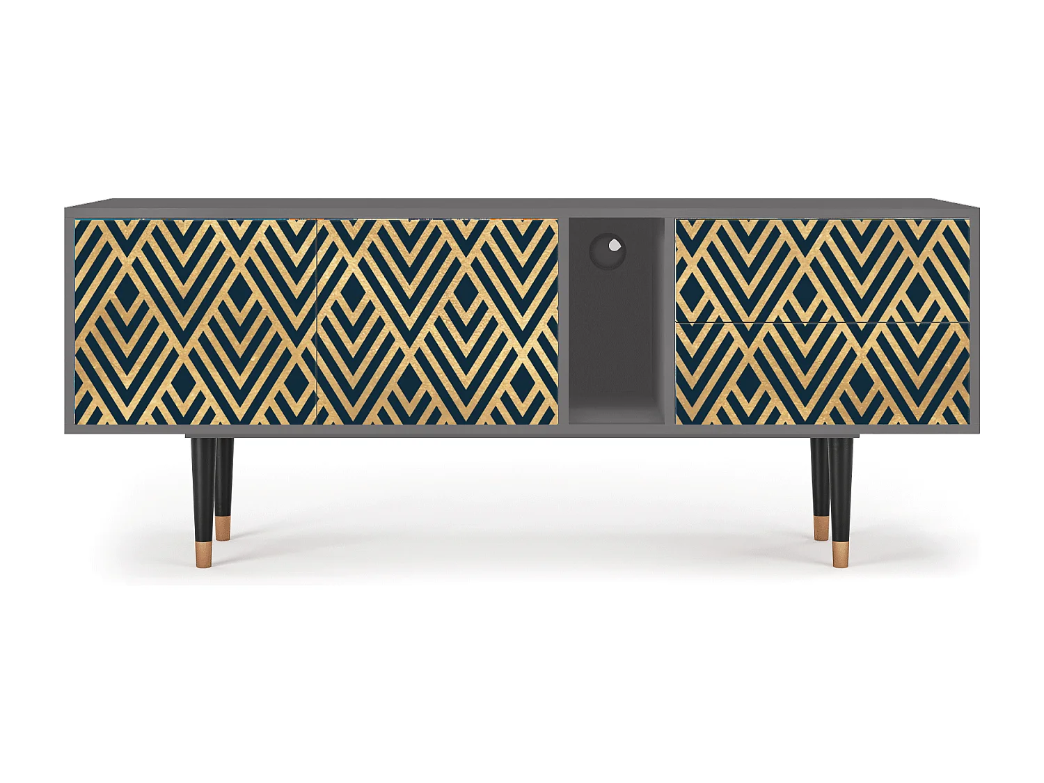 TV-meubel - 170х69х48 cm - T1 - Egypt Triangles, Grijs