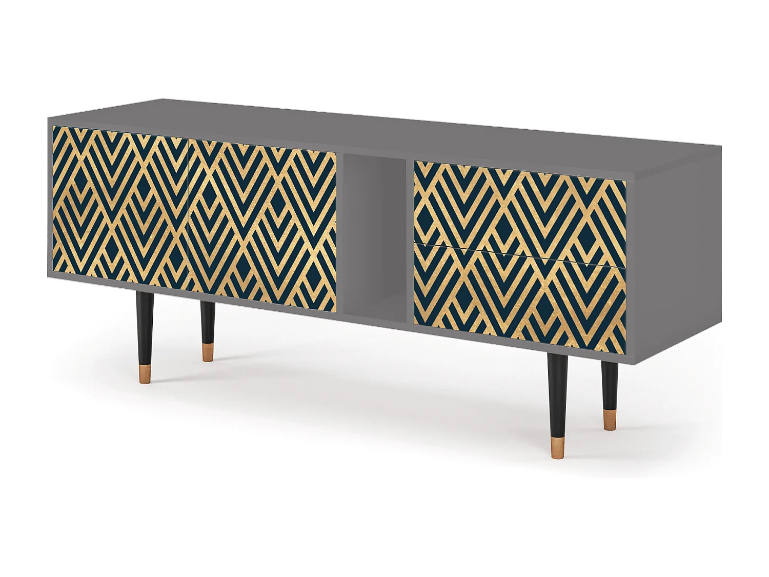 TV-meubel - 170х69х48 cm - T1 - Egypt Triangles, Grijs