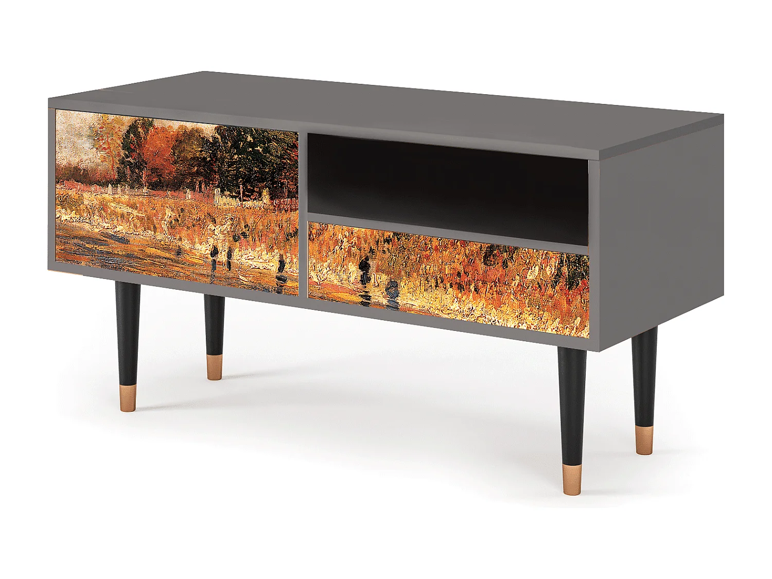 Meuble TV - 115х59х48 cm - T3 - The Banks, Gris