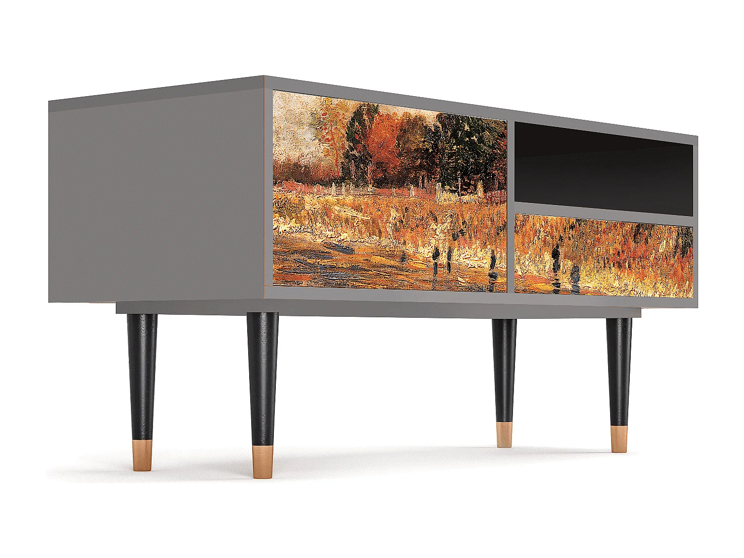 Meuble TV - 115х59х48 cm - T3 - The Banks, Gris