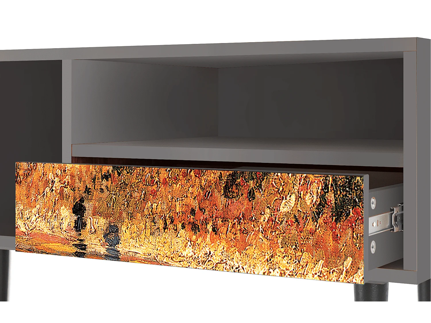 Meuble TV - 115х59х48 cm - T3 - The Banks, Gris