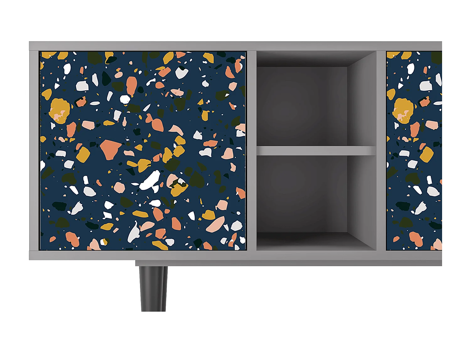 Szafka RTV - 150х69х41 cm - T5 - Night Sky Langhterns, Szary