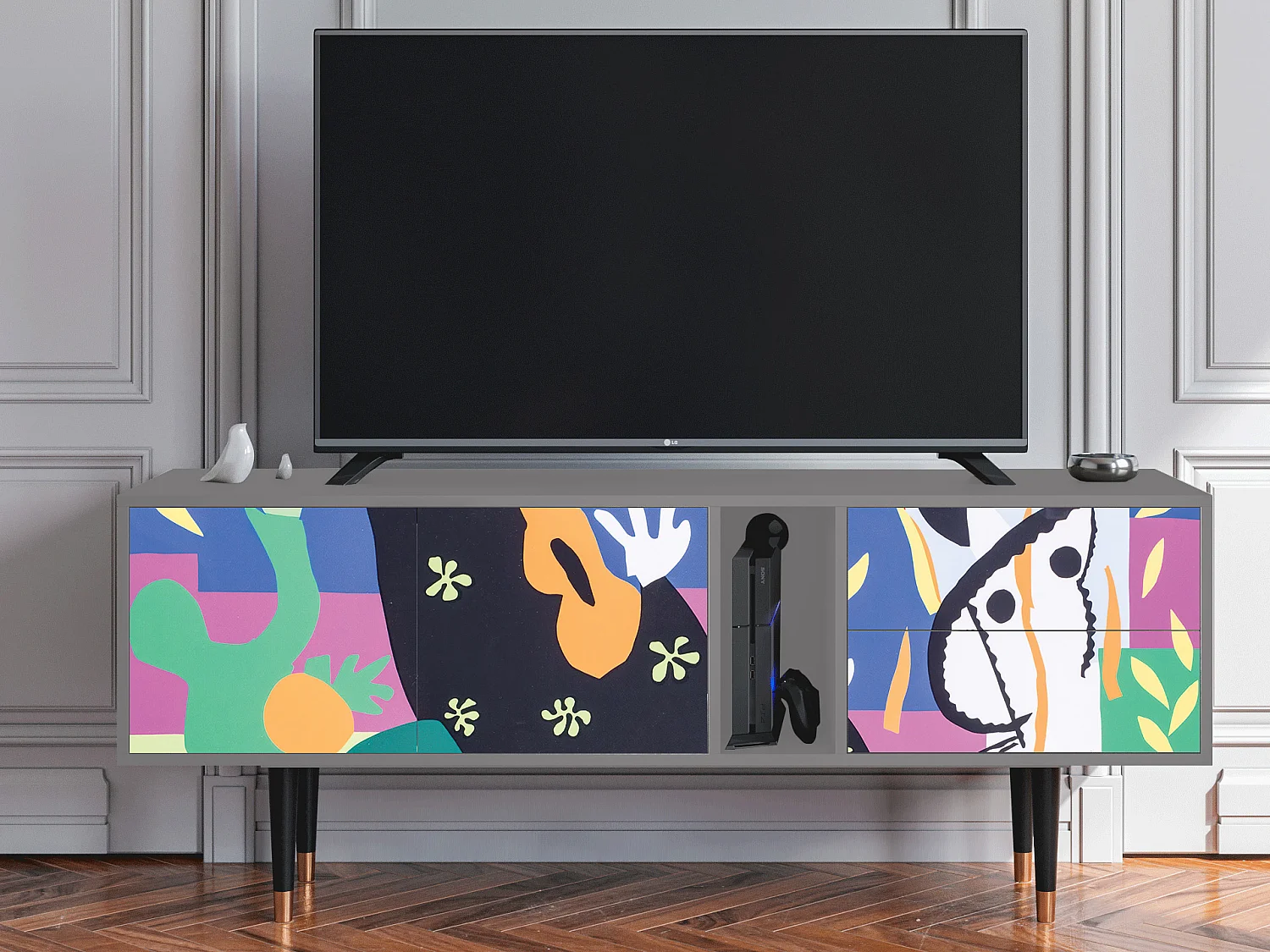 Mobile TV - 170х69х48 cm - T1 - La Tristesse du Roi, Grigio