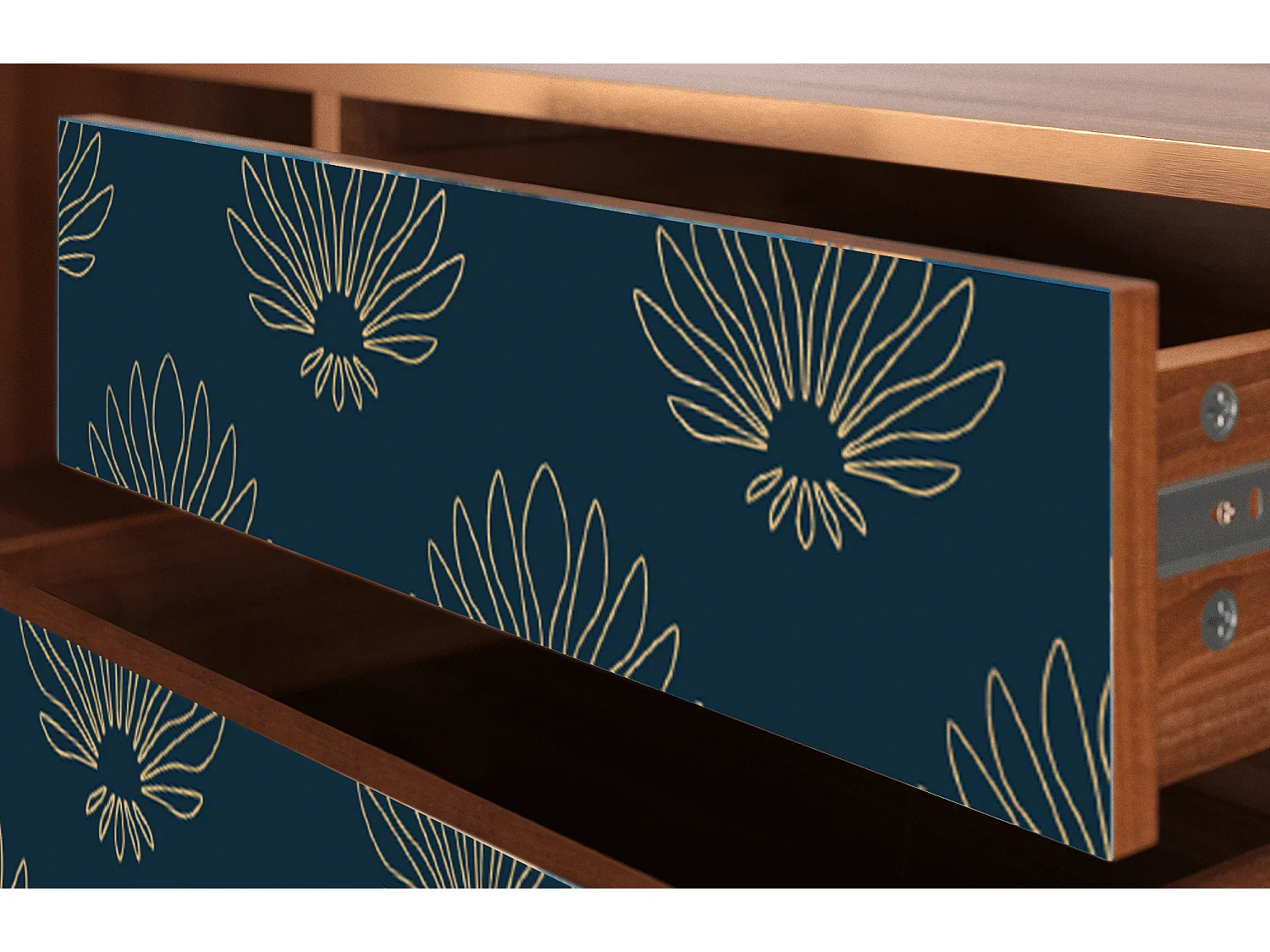 TV-Möbel - 170х59х48 cm - T4 - Blue Lotus, Walnuss