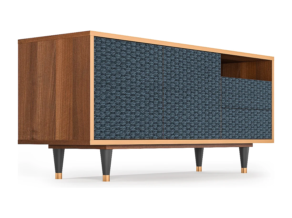 Mueble de TV - 125х56х41 cm - T7 - Knitted Pattern, Nogueira