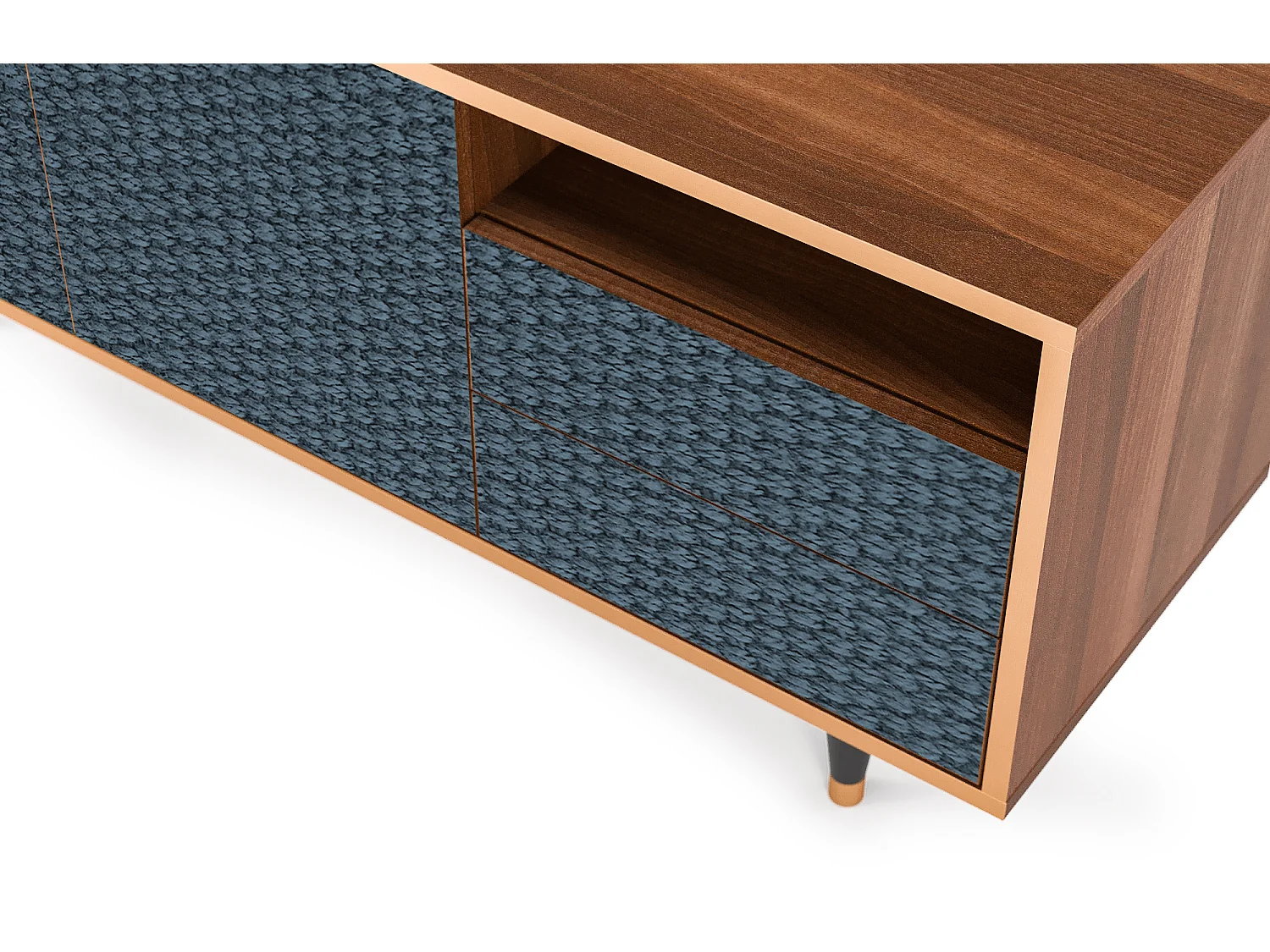 Mueble de TV - 125х56х41 cm - T7 - Knitted Pattern, Nogueira