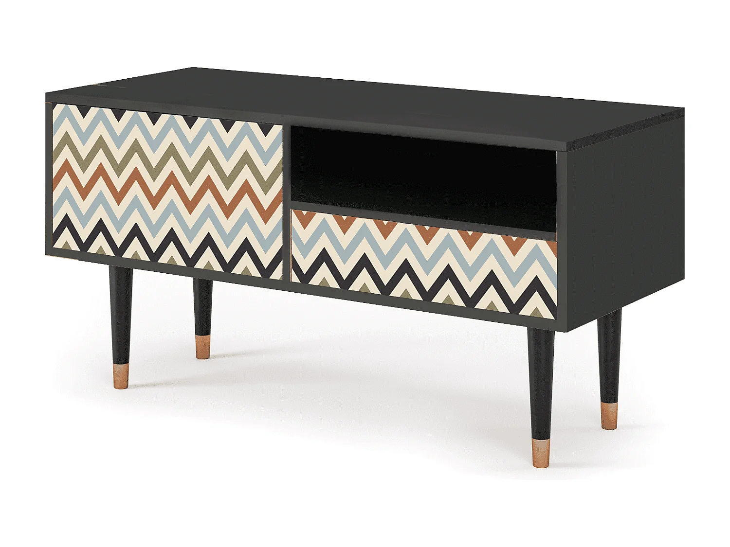 Meuble TV - 115х59х48 cm - T3 - Bright Ripple, Anthracite