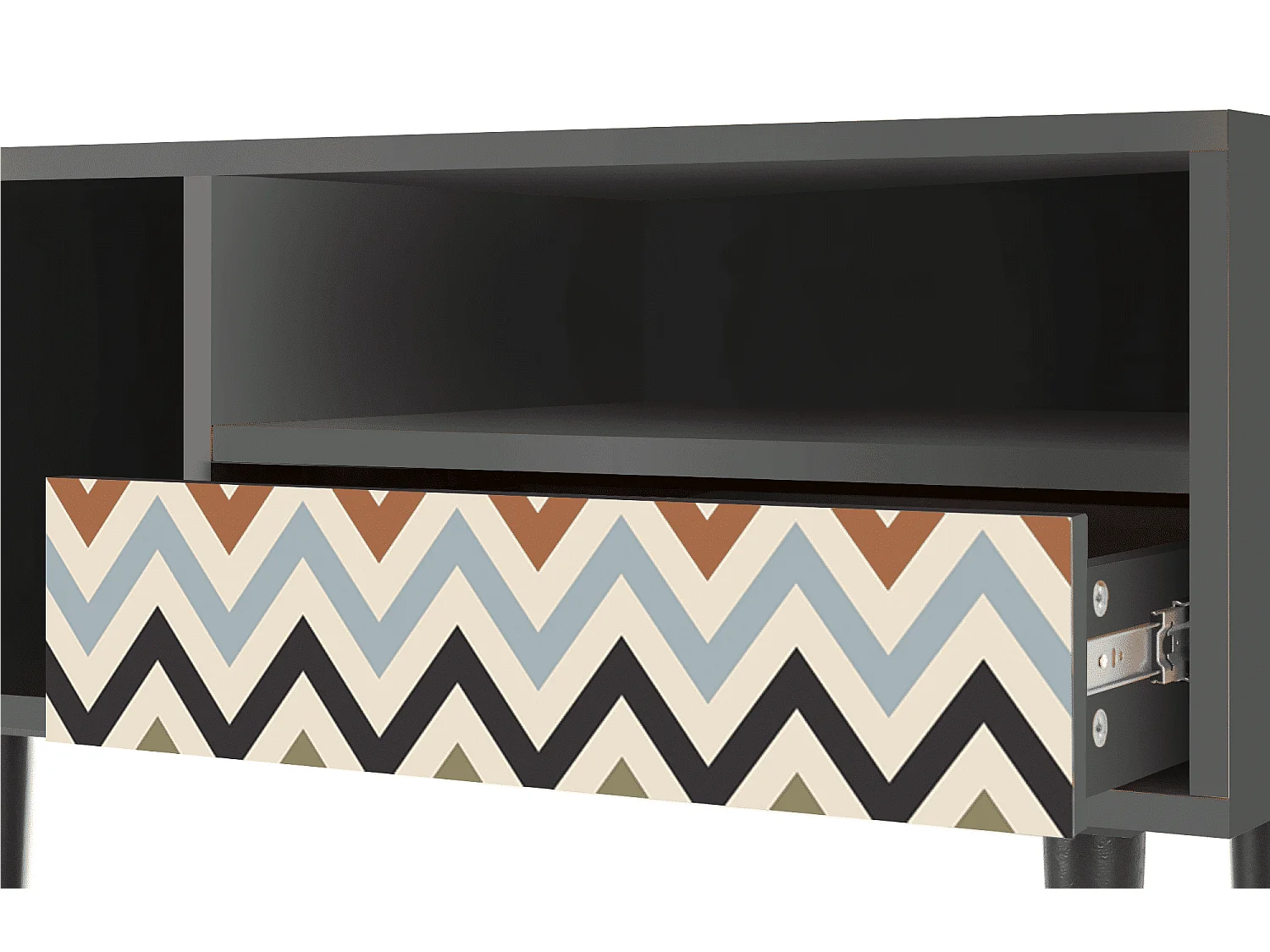 Meuble TV - 115х59х48 cm - T3 - Bright Ripple, Anthracite