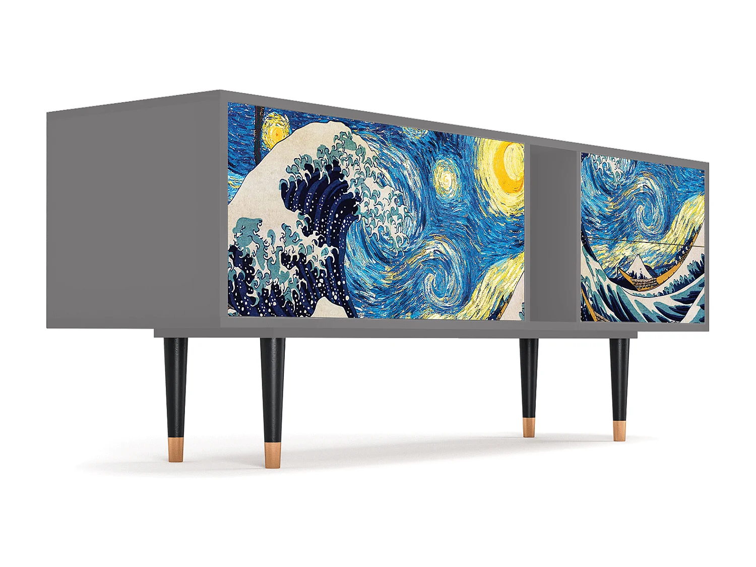 Szafka RTV - 170х69х48 cm - T1 - Great Wave, Szary
