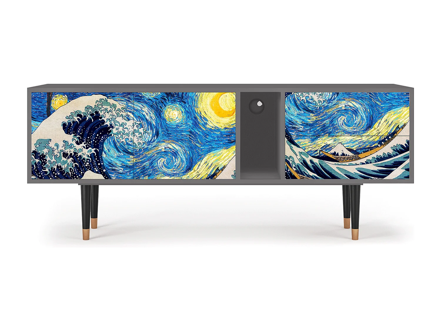 Mueble de TV - 170х69х48 cm - T1 - Great Wave, Cinza