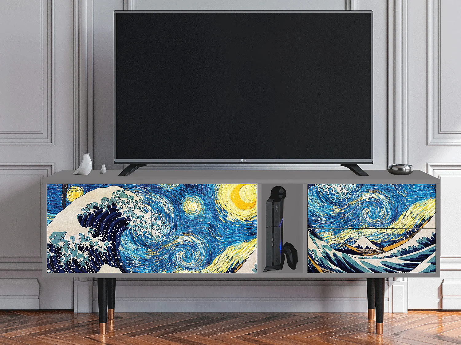 Mobile TV - 170х69х48 cm - T1 - Great Wave, Grigio