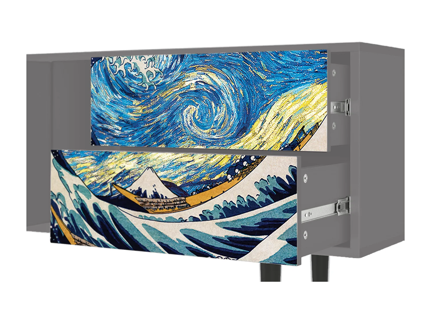 Mobile TV - 170х69х48 cm - T1 - Great Wave, Grigio
