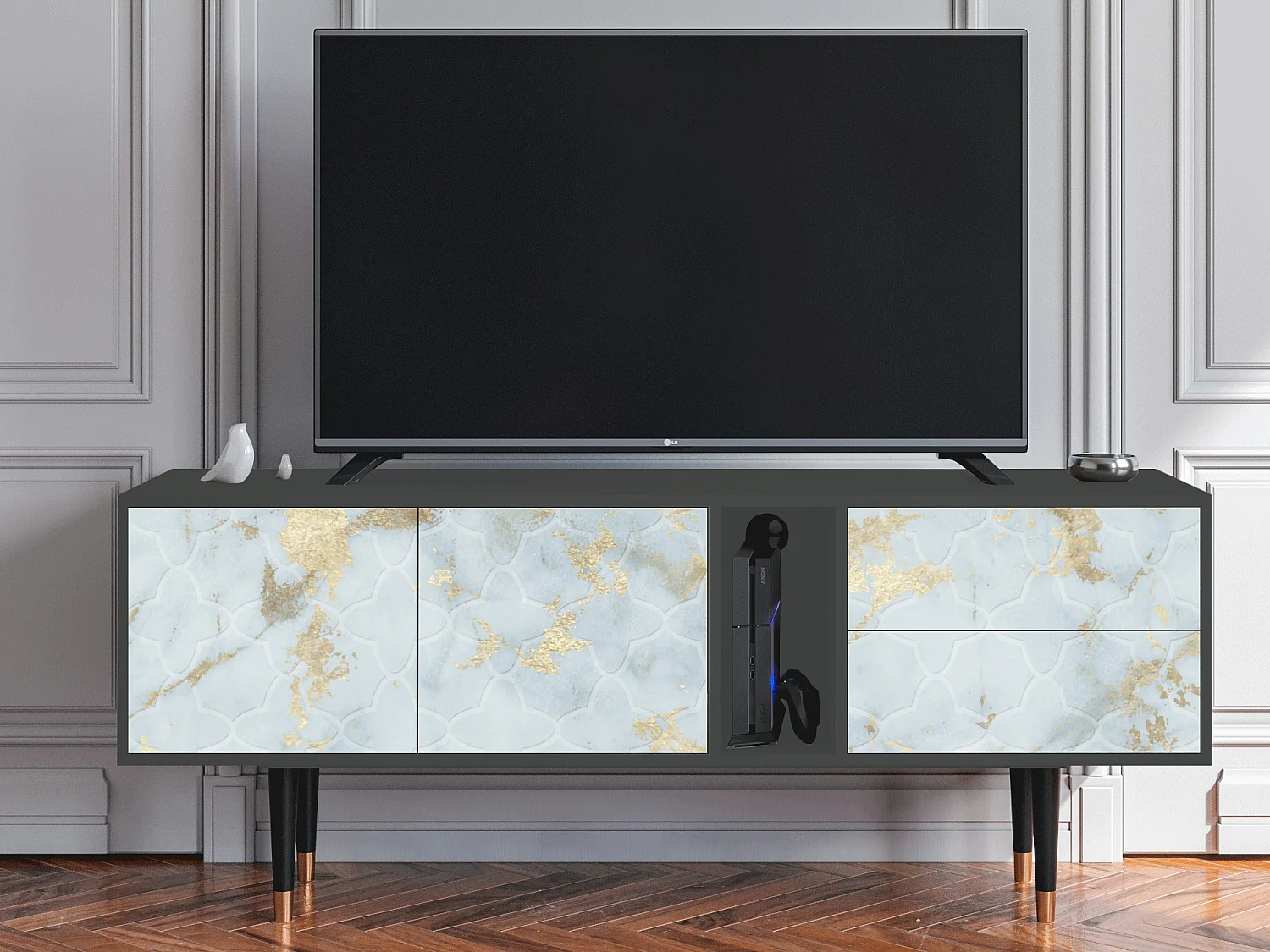 TV-Möbel - 170х69х48 cm - T1 - Golden Waves, Anthrazit