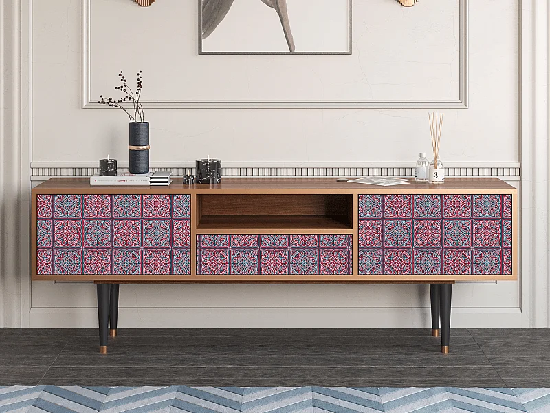 TV-meubel - 170х59х41 cm - T6 - Riviera Mosaic, Walnoot