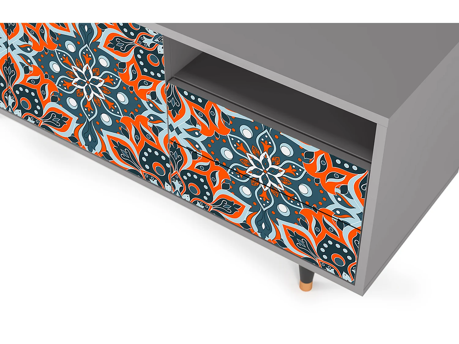 Mueble de TV - 125х56х41 cm - T7 - Fire Beetle, Gris