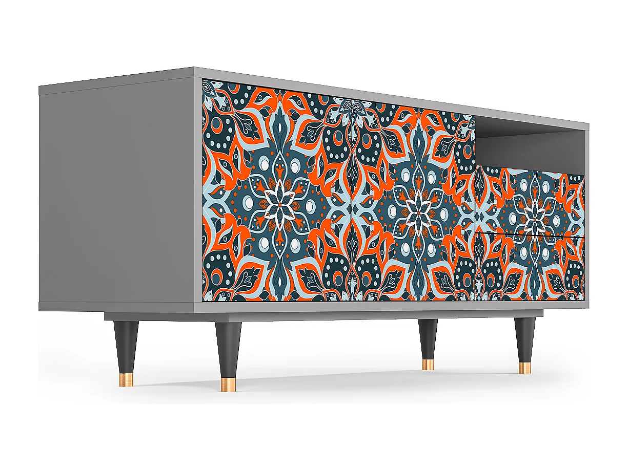 Mobile TV - 125х56х41 cm - T7 - Fire Beetle, Grigio