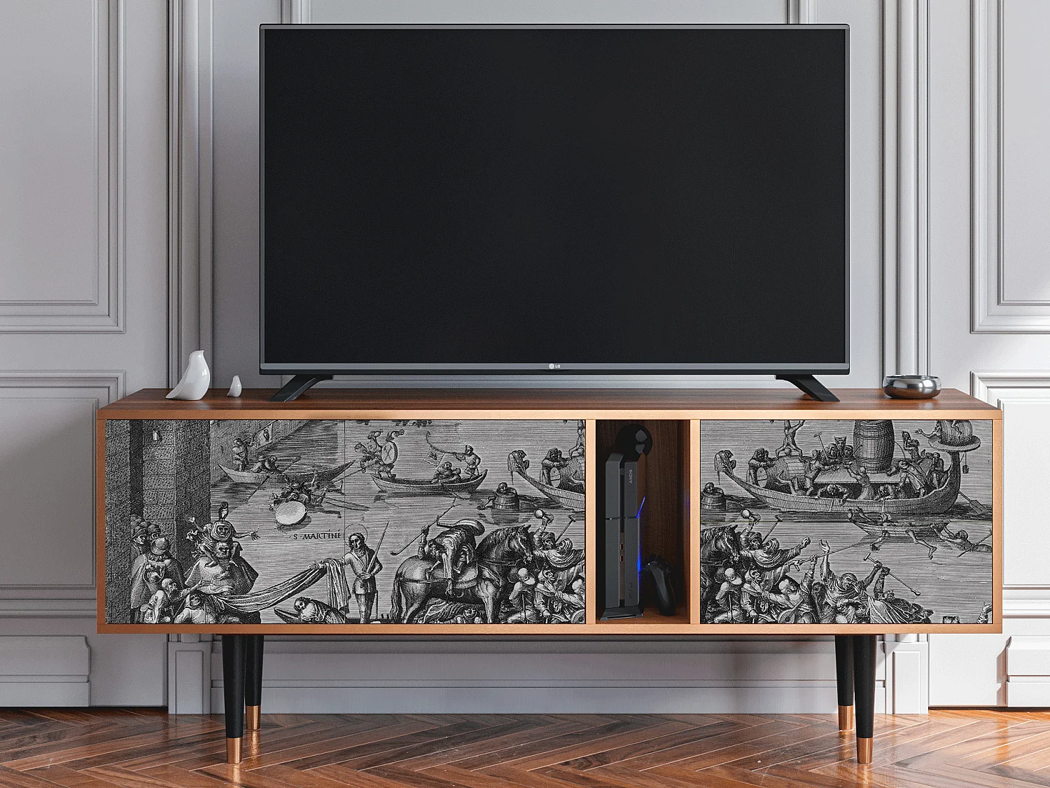 Mueble de TV - 170х69х48 cm - T1 - Saint Martin, Nogueira