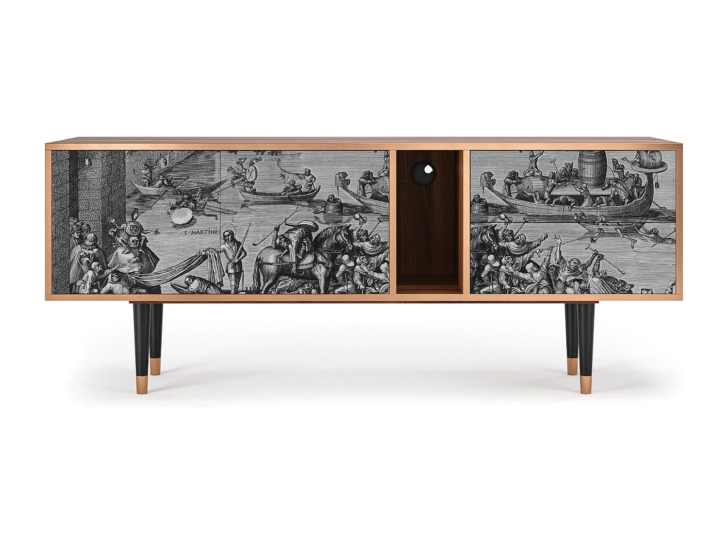 Mueble de TV - 170х69х48 cm - T1 - Saint Martin, Nogueira