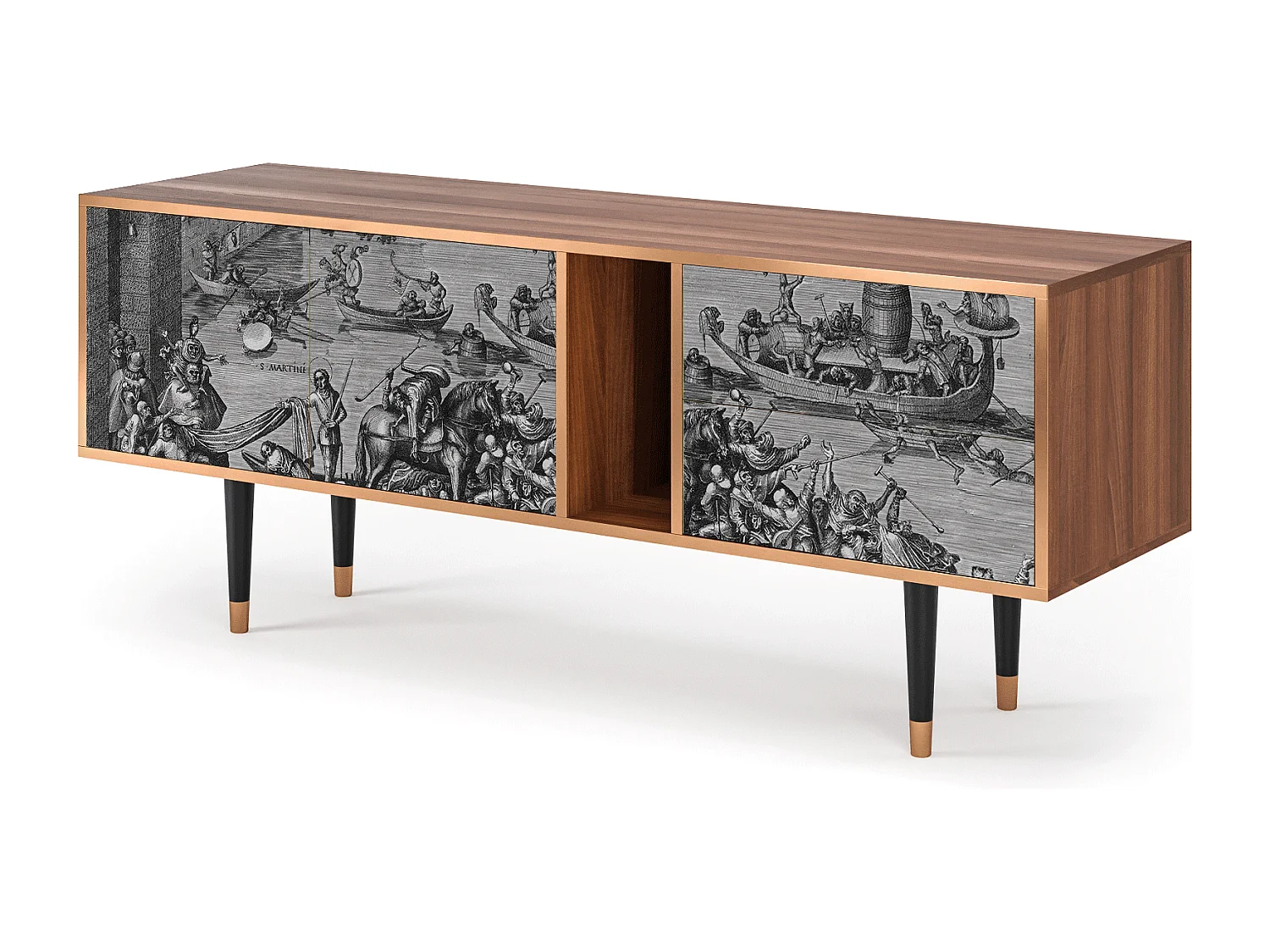 Mueble de TV - 170х69х48 cm - T1 - Saint Martin, Nogueira