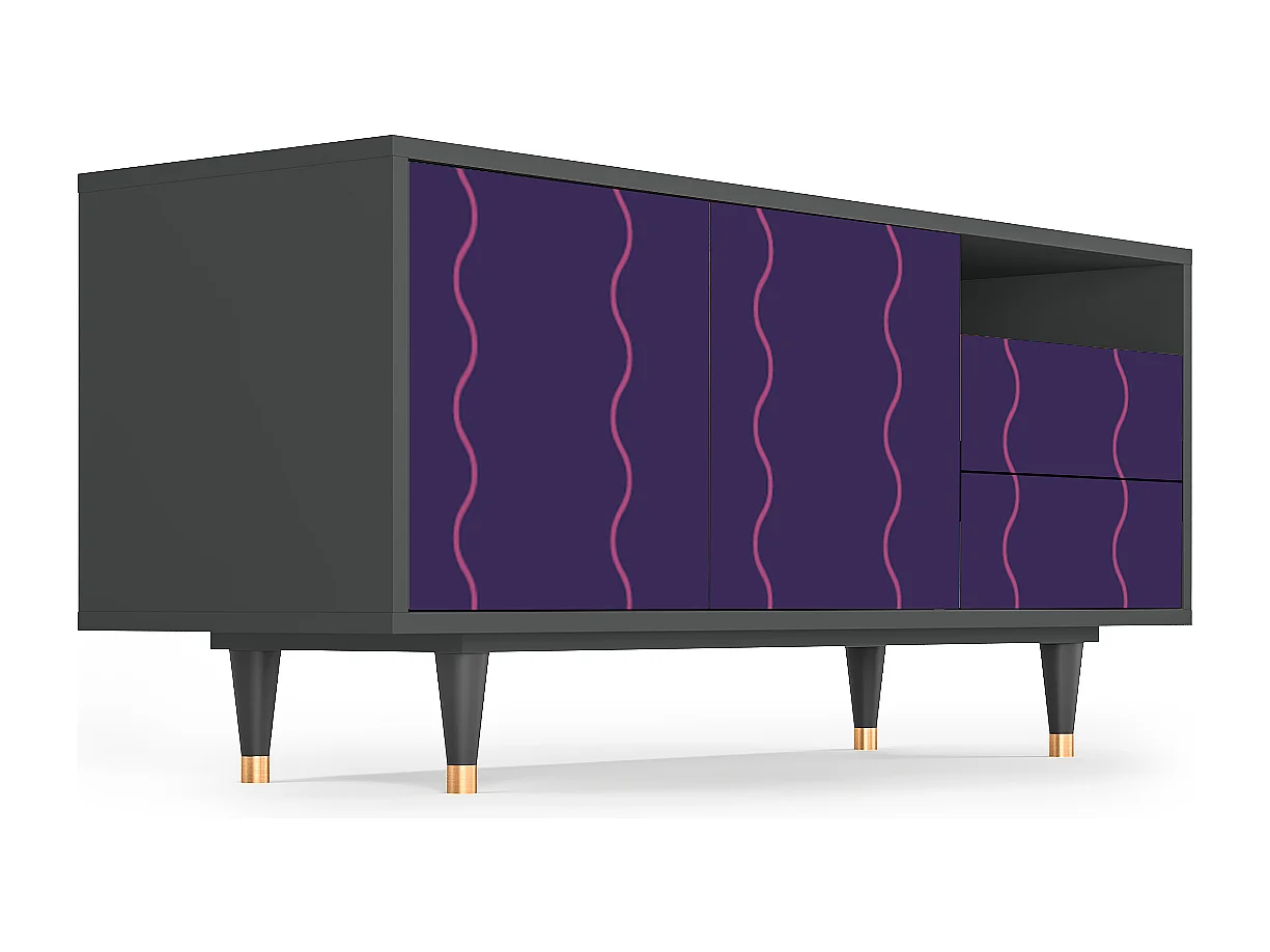 Mobile TV - 125х56х41 cm - T7 - Grape Maccaroni, Antracite