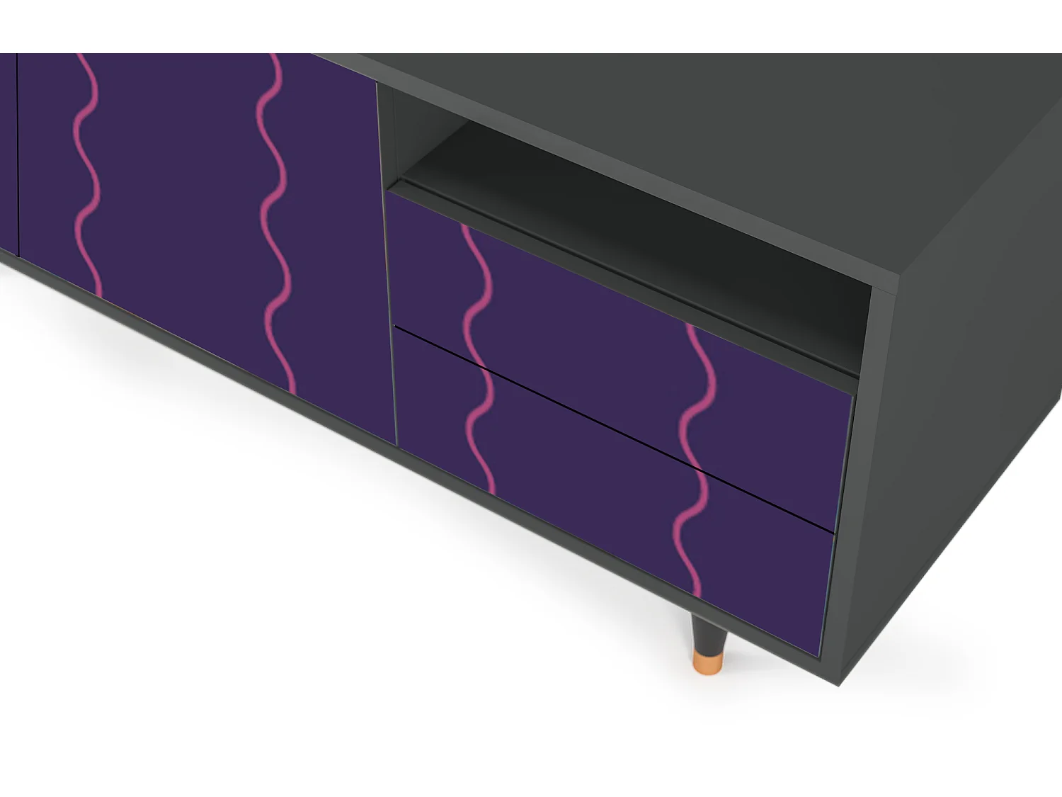 Meuble TV - 125х56х41 cm - T7 - Grape Maccaroni, Anthracite