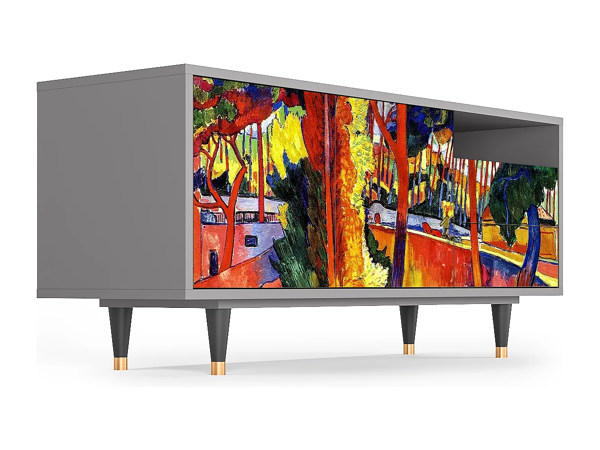 Meuble TV - 125х56х41 cm - T7 - The Turning Road, Gris