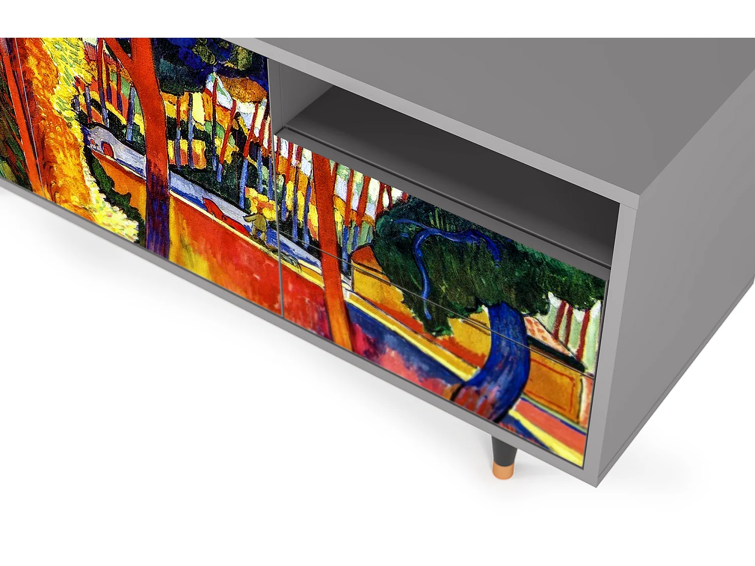 Meuble TV - 125х56х41 cm - T7 - The Turning Road, Gris