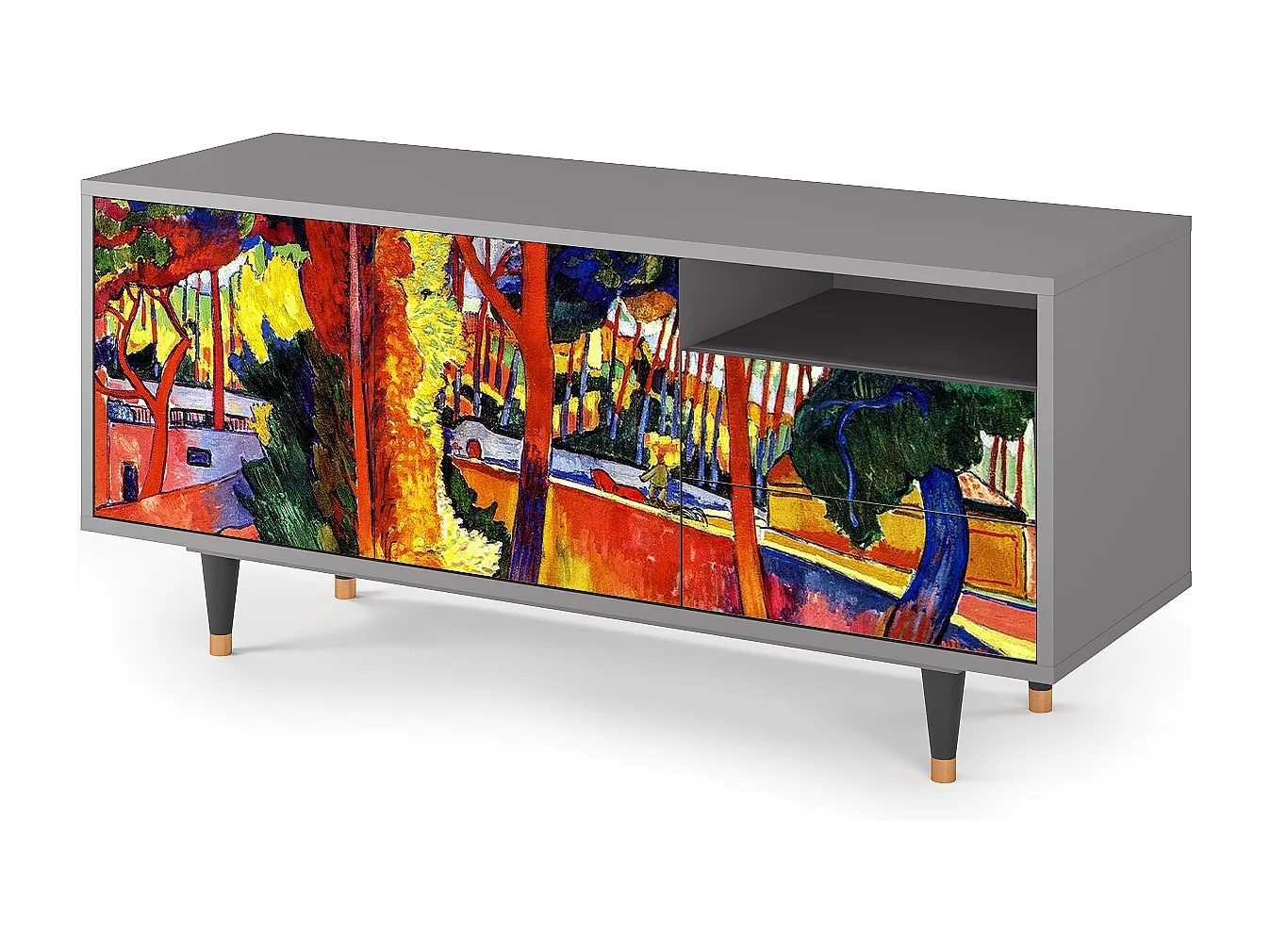 Meuble TV - 125х56х41 cm - T7 - The Turning Road, Gris