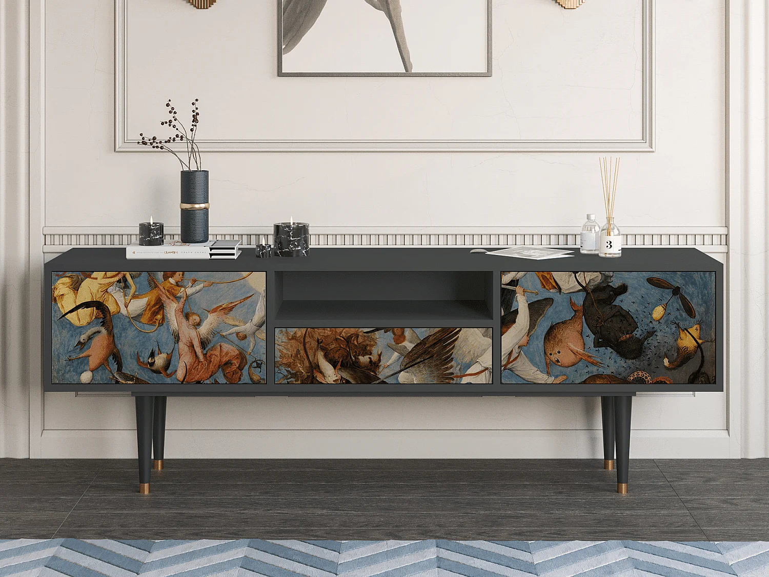 Meuble TV - 170х59х41 cm - T6 - The Fall, Anthracite