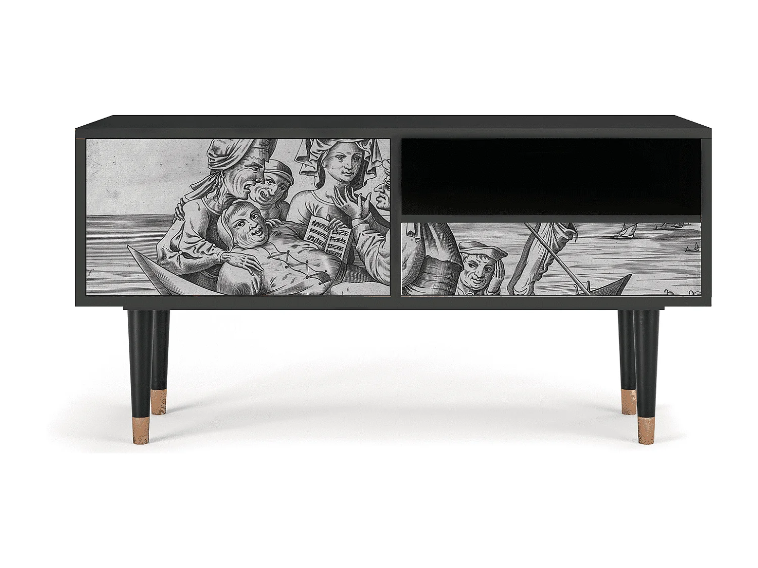 TV-Möbel - 115х59х48 cm - T3 - Blau Schuyte, Anthrazit