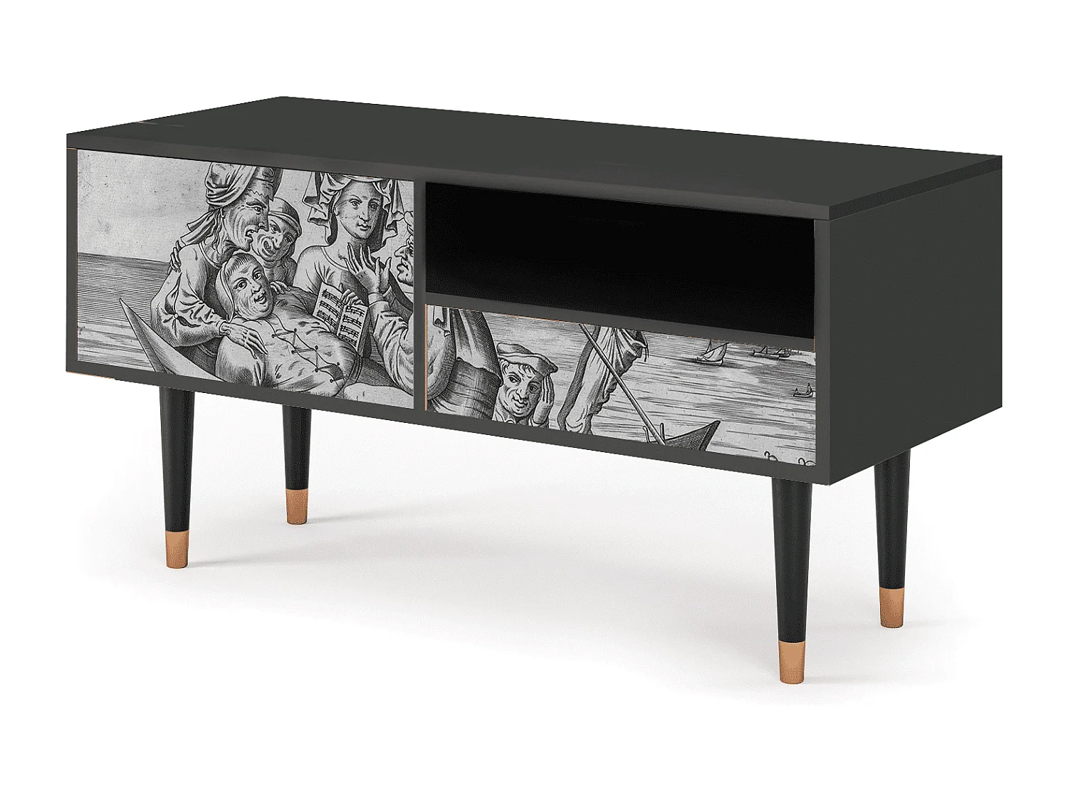 TV-Möbel - 115х59х48 cm - T3 - Blau Schuyte, Anthrazit