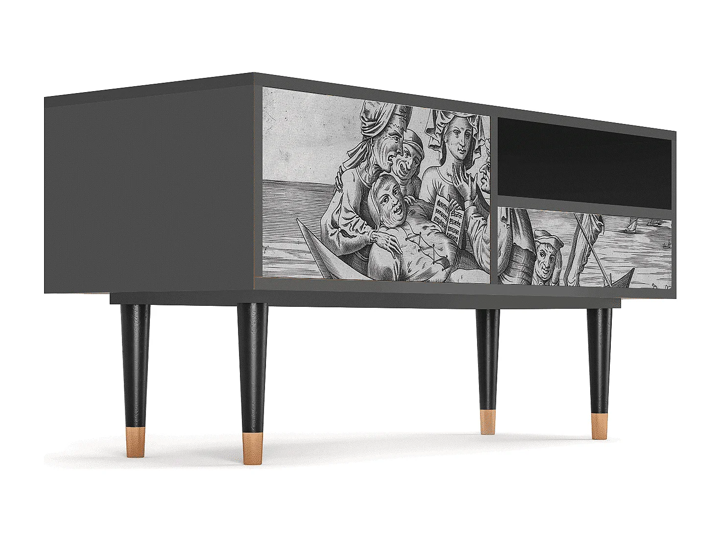 TV-Möbel - 115х59х48 cm - T3 - Blau Schuyte, Anthrazit