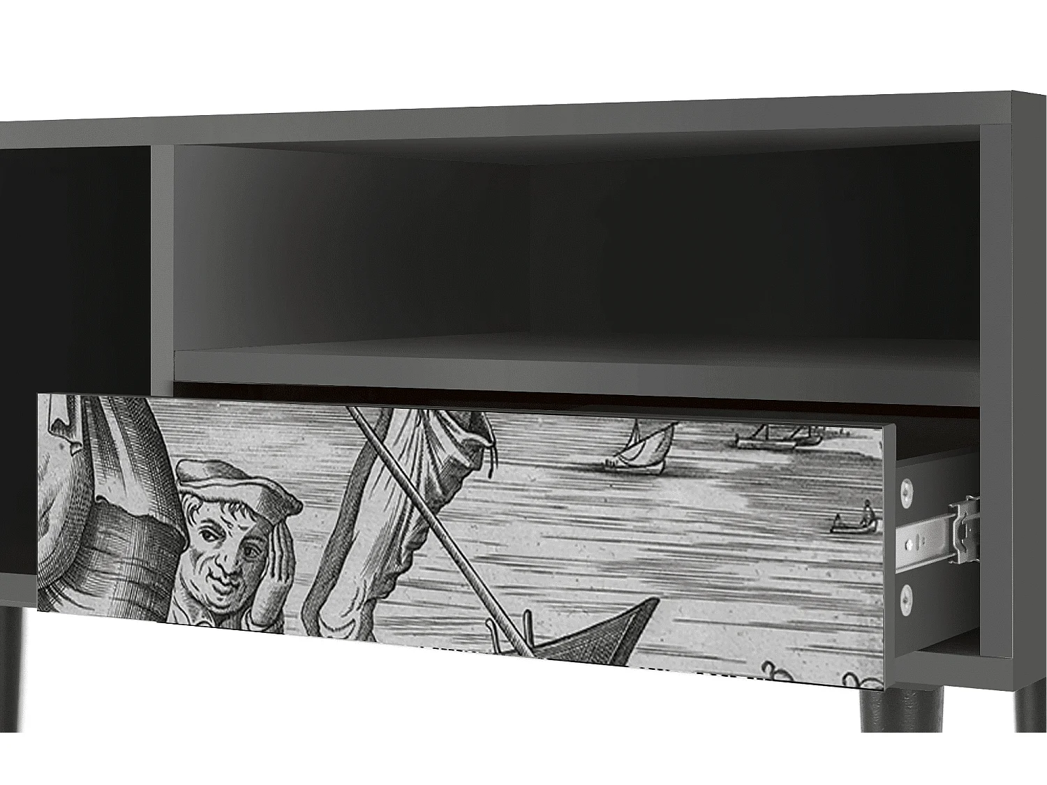 TV-Möbel - 115х59х48 cm - T3 - Blau Schuyte, Anthrazit