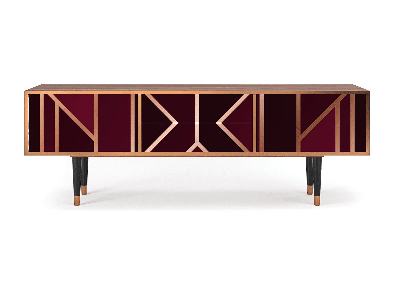 Mueble de TV - 170х59х48 cm - T4 - Burgundy Jewelery, Nogueira