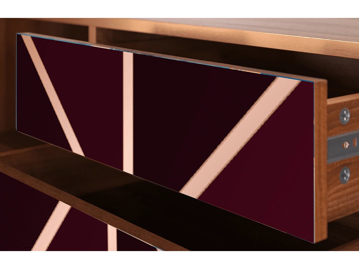 Mobile TV - 170х59х48 cm - T4 - Burgundy Jewelery, Noce