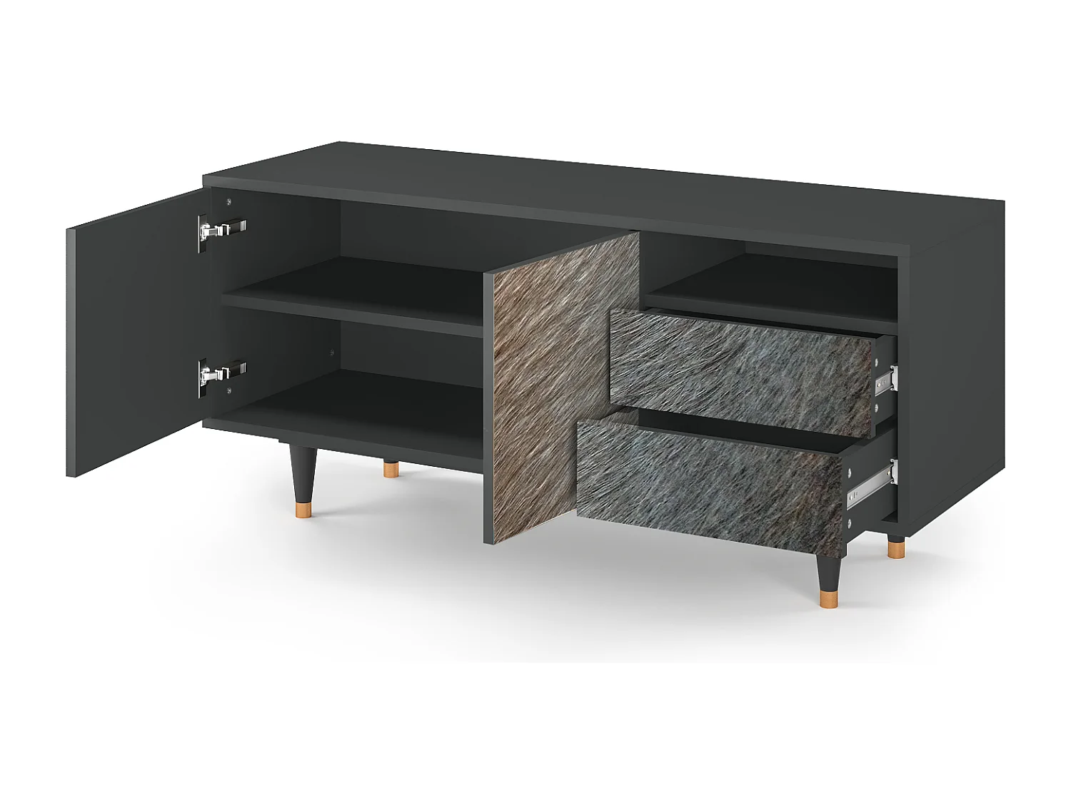 Mueble de TV - 125х56х41 cm - T7 - Peanut Hair, Antracite