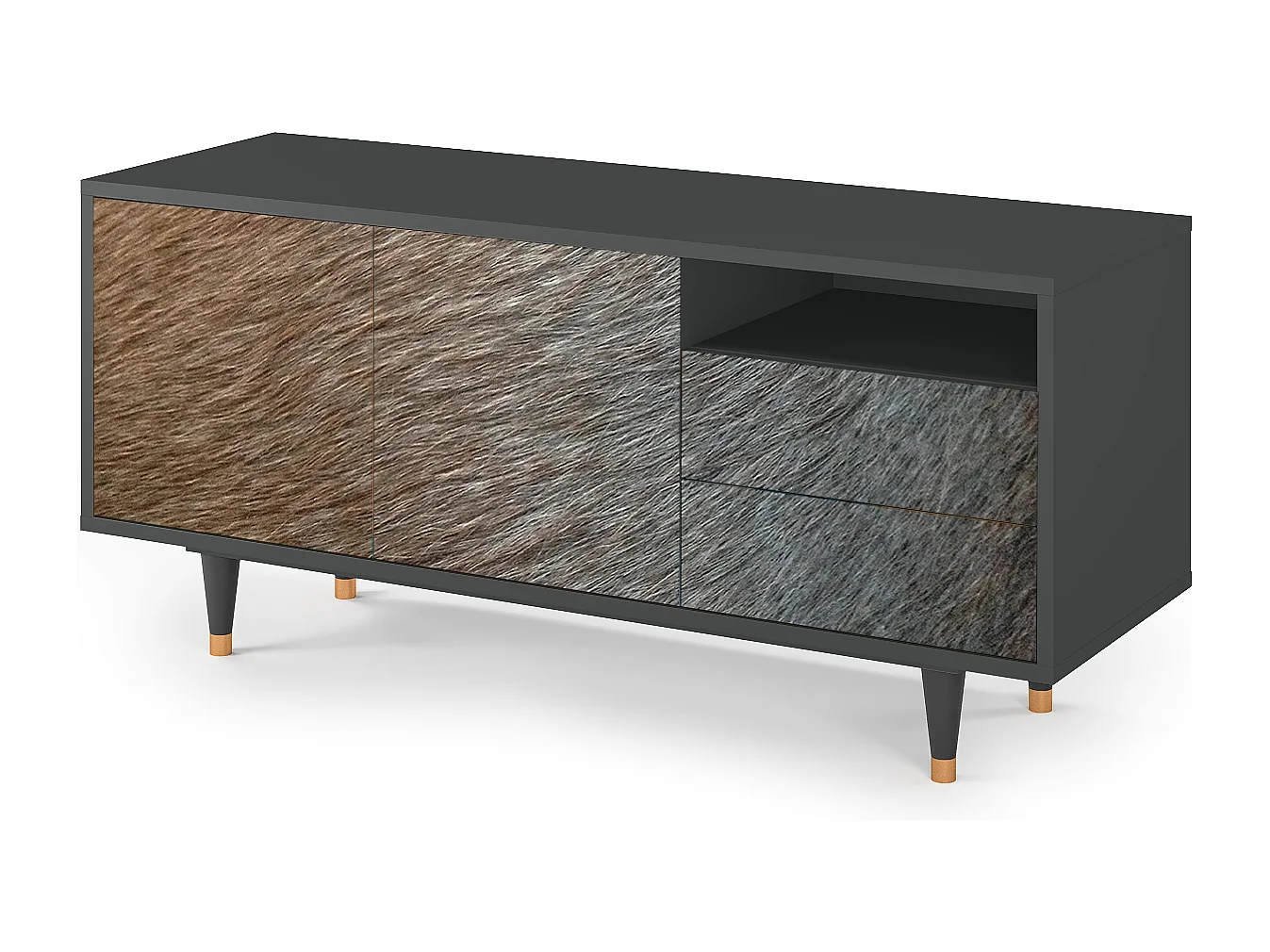 Mueble de TV - 125х56х41 cm - T7 - Peanut Hair, Antracite