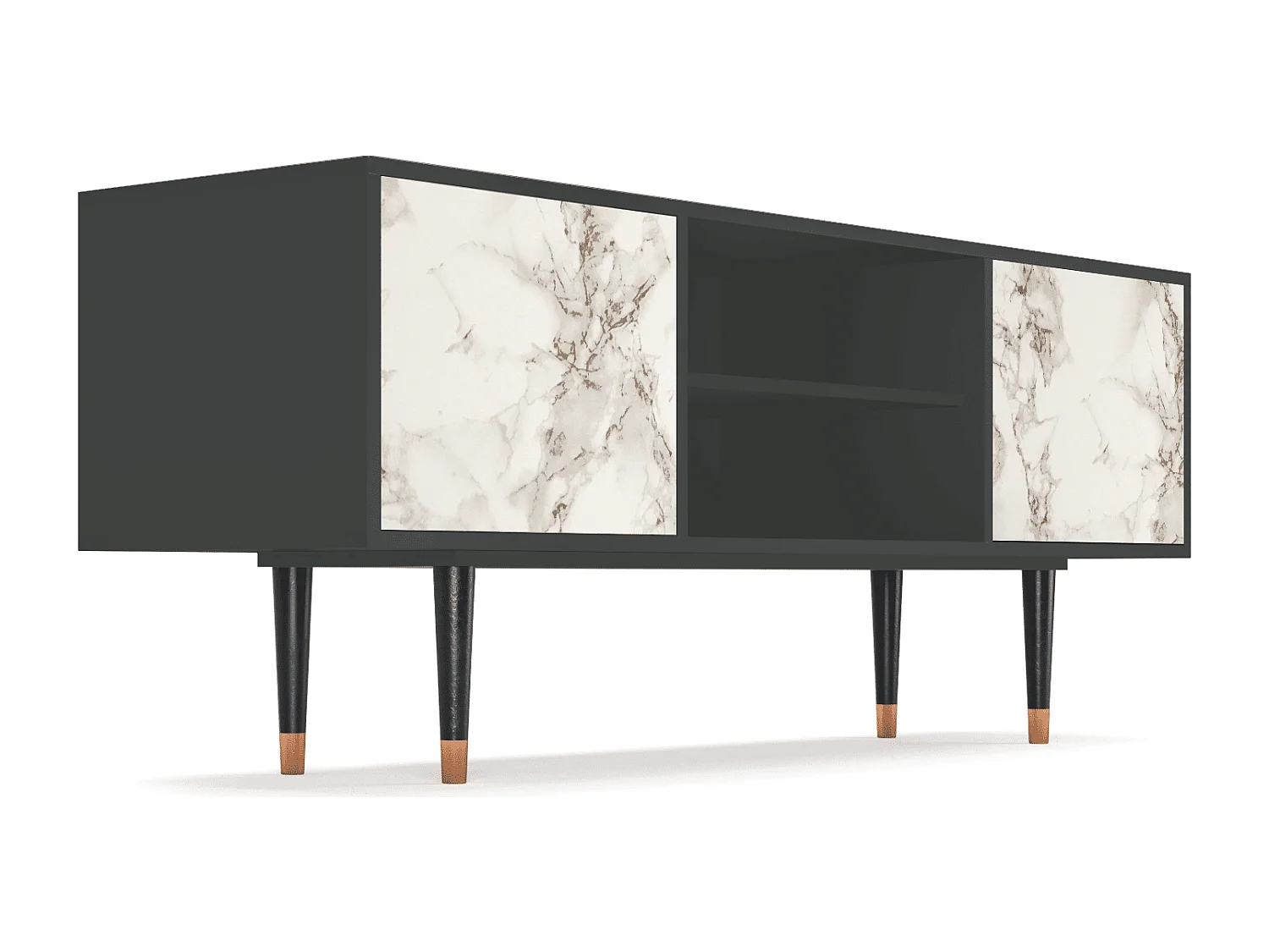 TV-meubel - 170х69х48 cm - T2 - Milk Marble, Antraciet